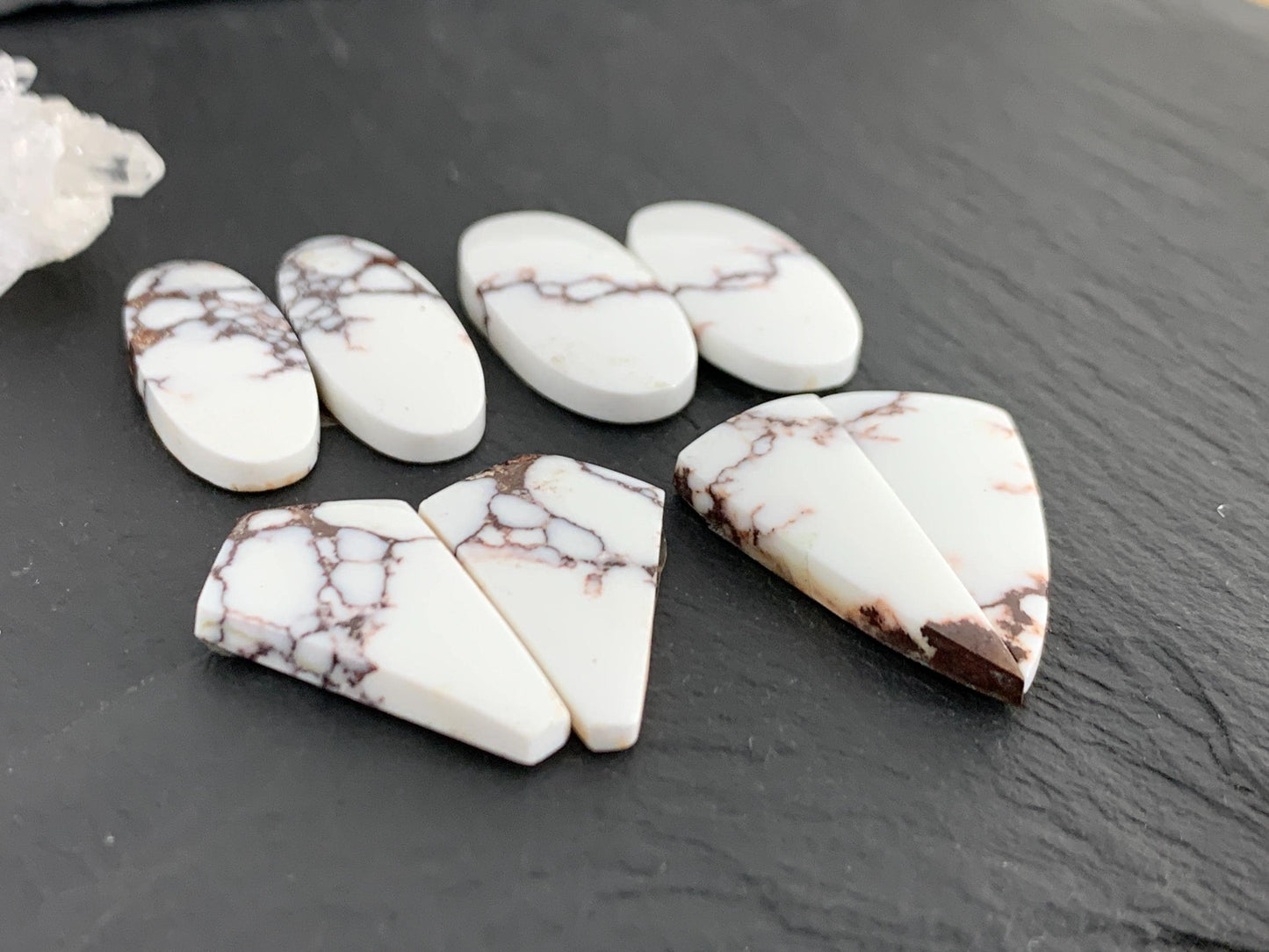 Wild Horse Jasper 24-28mm long cabochon pair