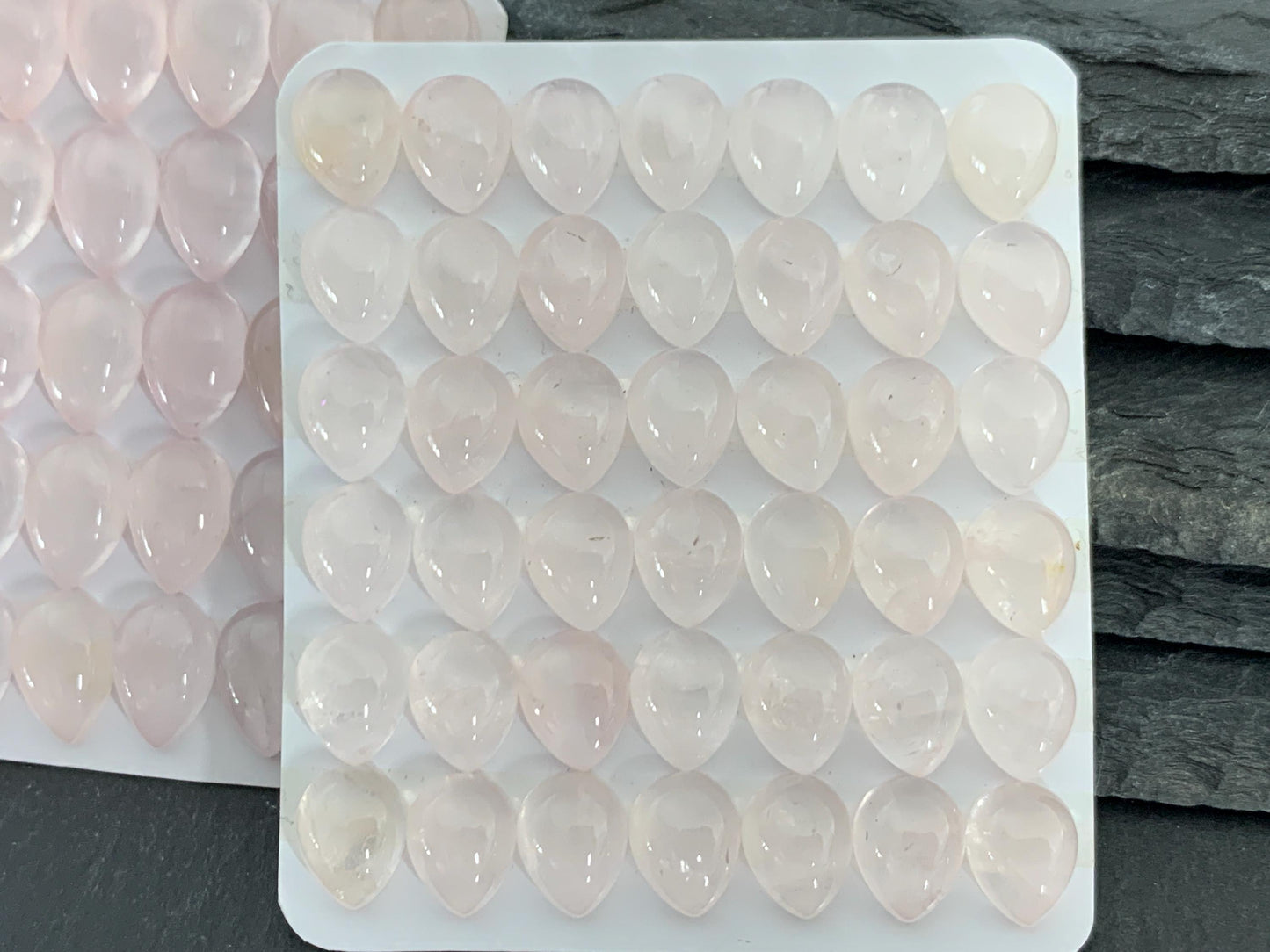 Rose Quartz pear 8x10mm, 8x12mm cabochon - Calibrated cabochons