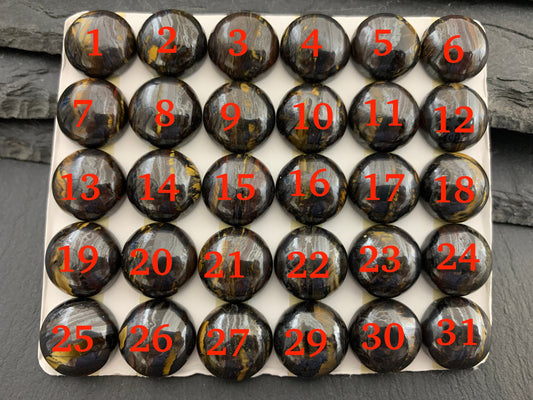 Tiger Iron 14mm cabochon - Calibrated cabochons