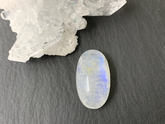 Rainbow Moonstone 20x11x7mm cabochon