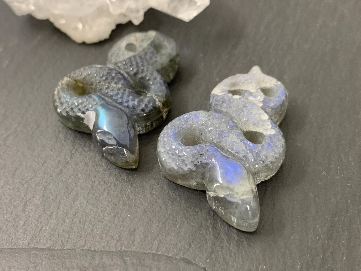 Discounted Labradorite snake cabochon - Snake carving