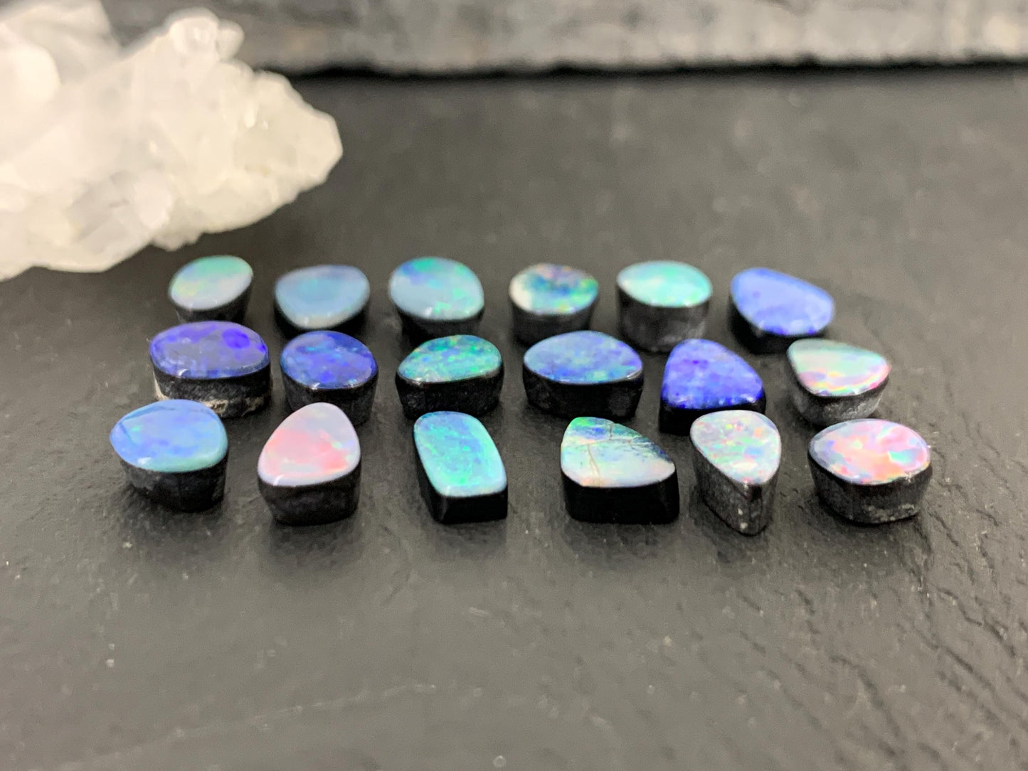 Australian Opal Doublet 6-8mm long cabochon - Select your piece