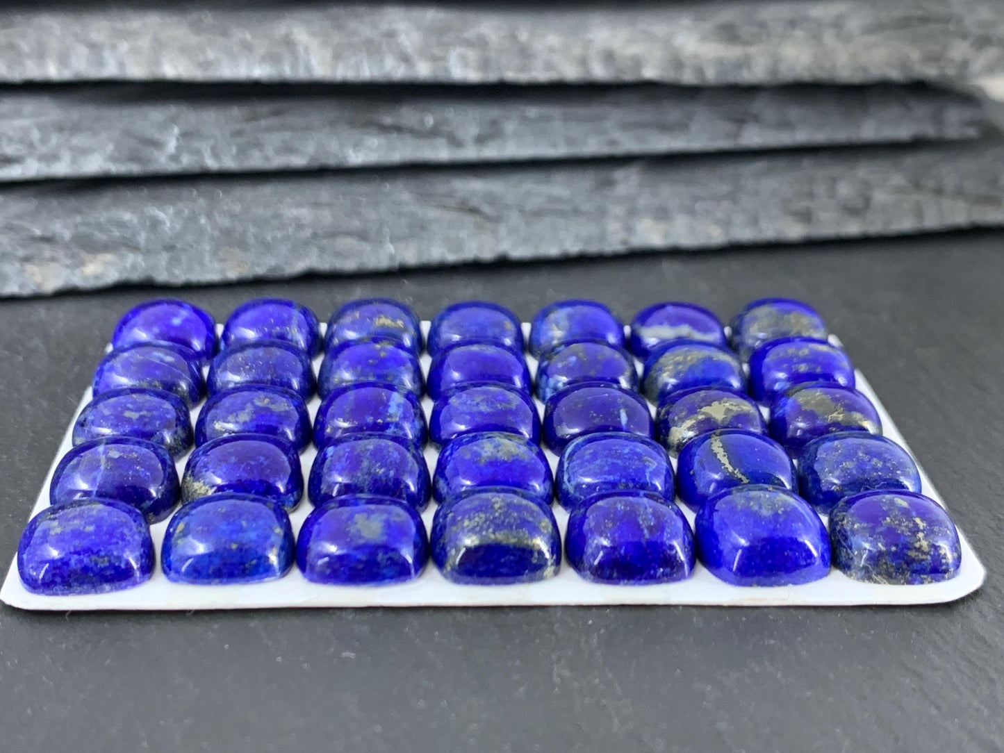 Lapis Lazuli square cushion 10mm cabochon - Calibrated cabochons