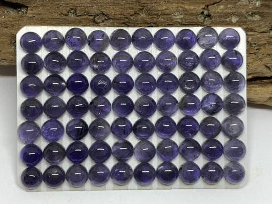 Iolite round 6mm cabochon - Calibrated cabochons