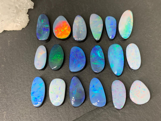 Australian Opal doublet 10-15mm long cabochon