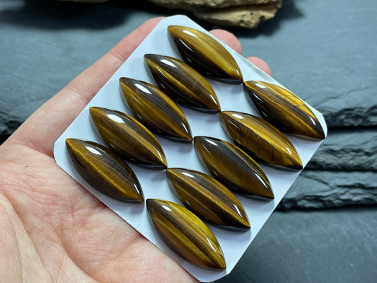 Tiger Eye Marquise 12x30mm cabochon