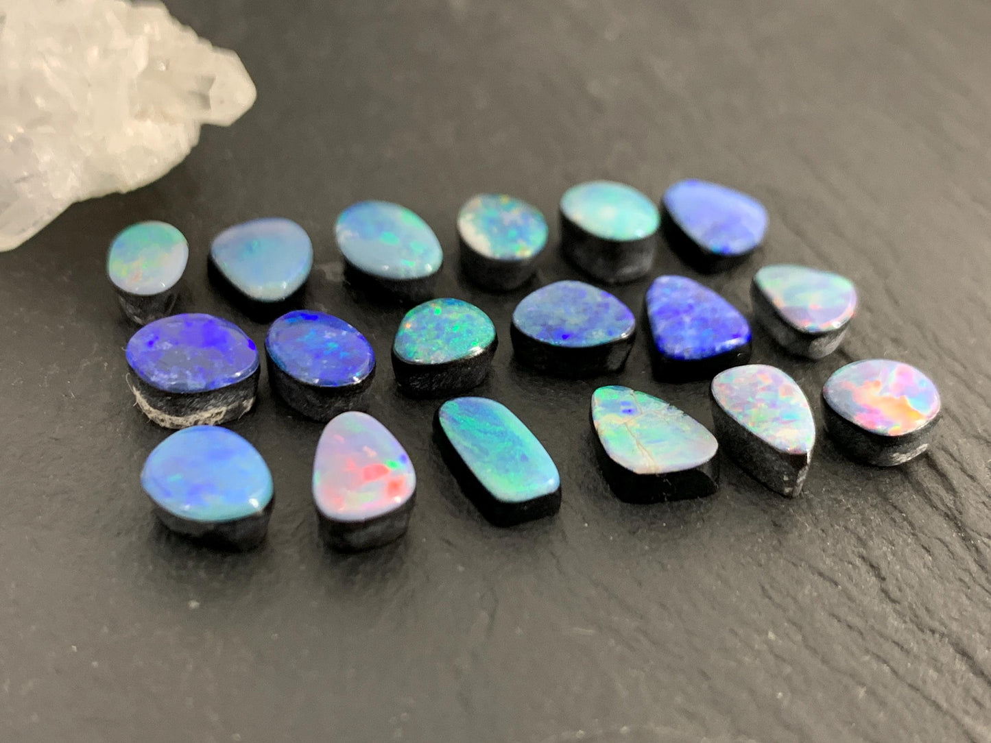 Australian Opal Doublet 6-8mm long cabochon - Select your piece