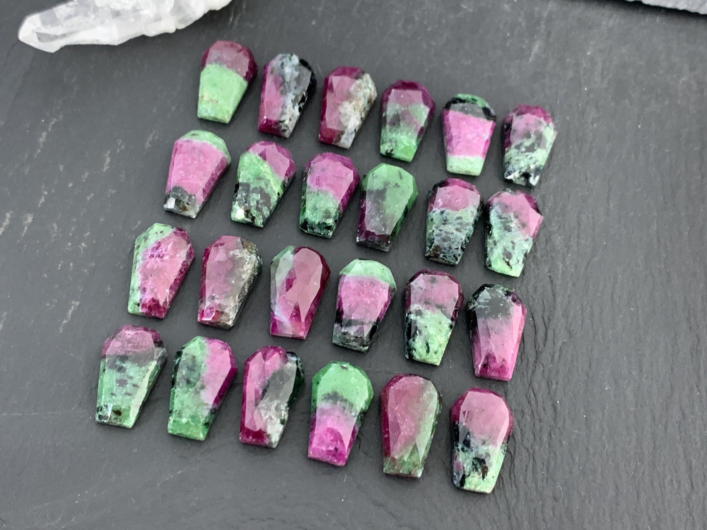 Faceted Ruby Zoisite Coffin 10x16mm Cabochon | select your cabochon