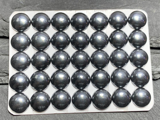 Hematite round 8, 10, 12mm cabochon - Calibrated cabochons