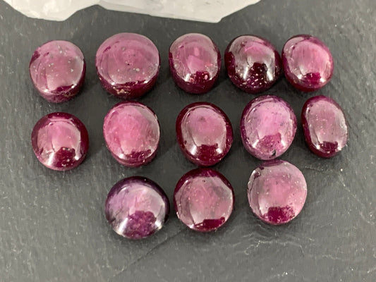 Ruby 10mm long cabochon - round, oval