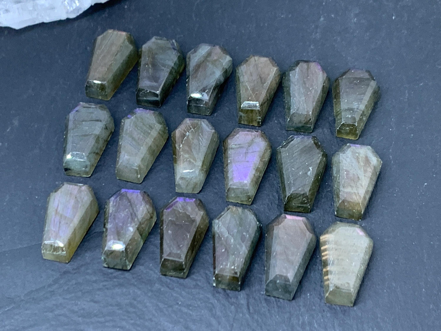 Labradorite Coffin 10x16mm Cabochon. Second quality cabochons