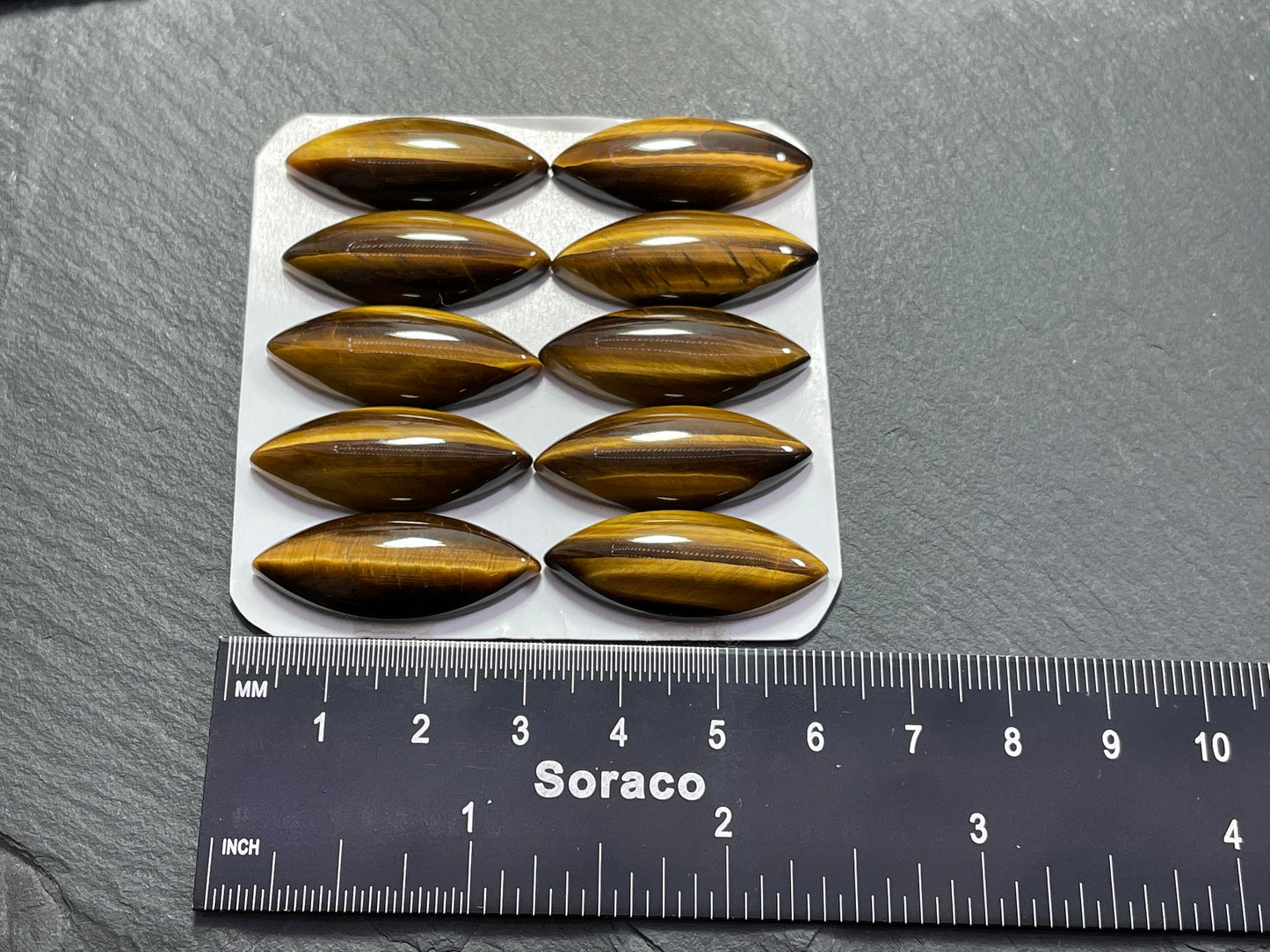 Tiger Eye Marquise 12x30mm cabochon