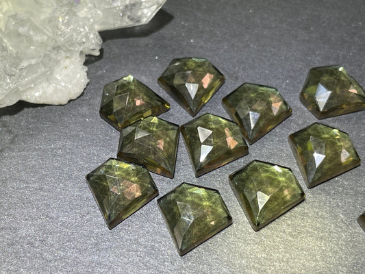 Faceted color changing Alexandrite 12mm cabochon - Cabochons are calibrated