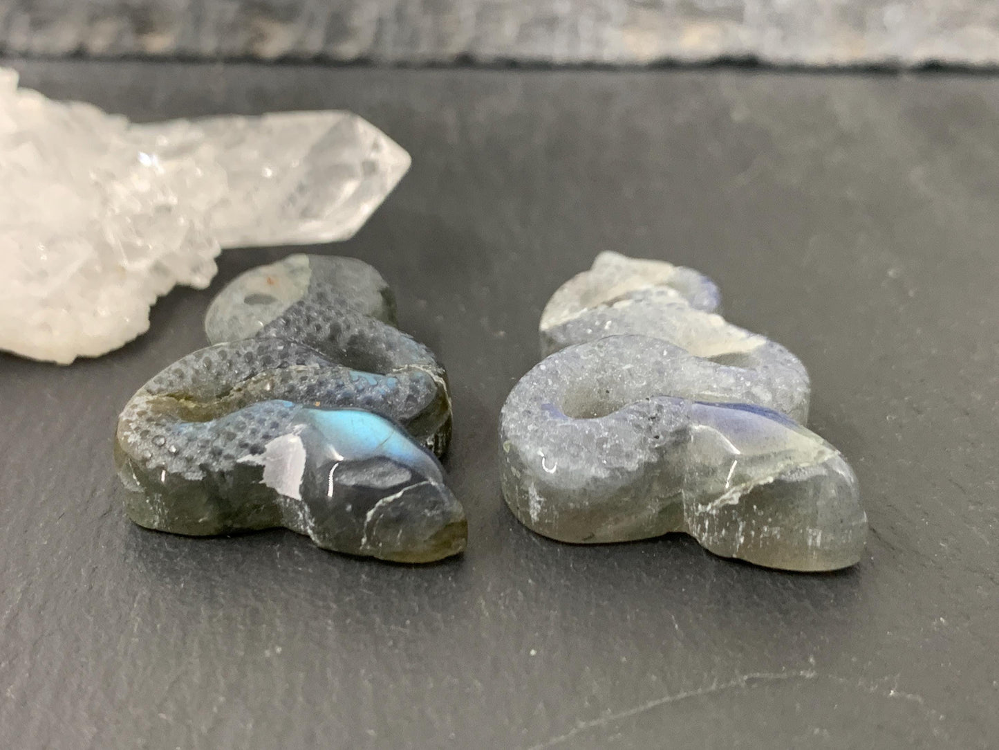 Discounted Labradorite snake cabochon - Snake carving