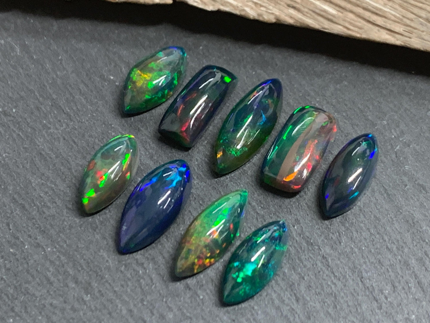 Natural Ethiopian Black Opal 13-16mm long Cabochon/ Select your cabochon