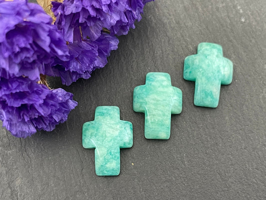 Cross Amazonite 12x16mm cabochon - Calibrated cabochons