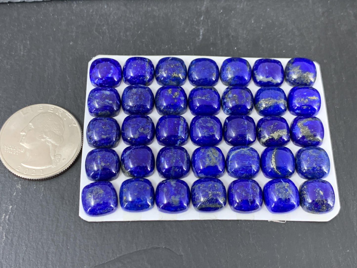 Lapis Lazuli square cushion 10mm cabochon - Calibrated cabochons