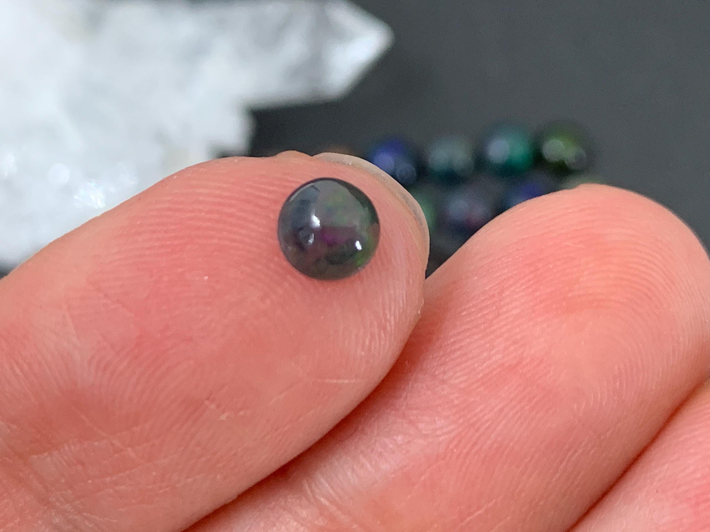 Ethiopian Black Opal Round 5mm Cabochon