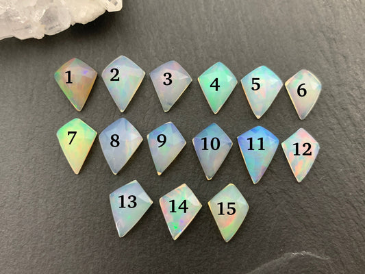 Faceted Welo Opal kite 11-11.8mm cabochon