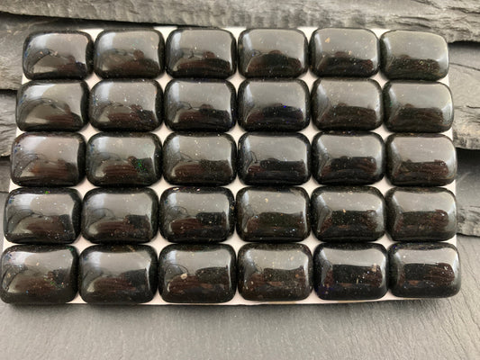 Black Andamooka Opal rectangle 12x16mm cabochon - Matrix Australian Opal