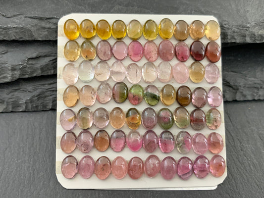 Tourmaline oval 5x7mm cabochon - Calibrated cabochons