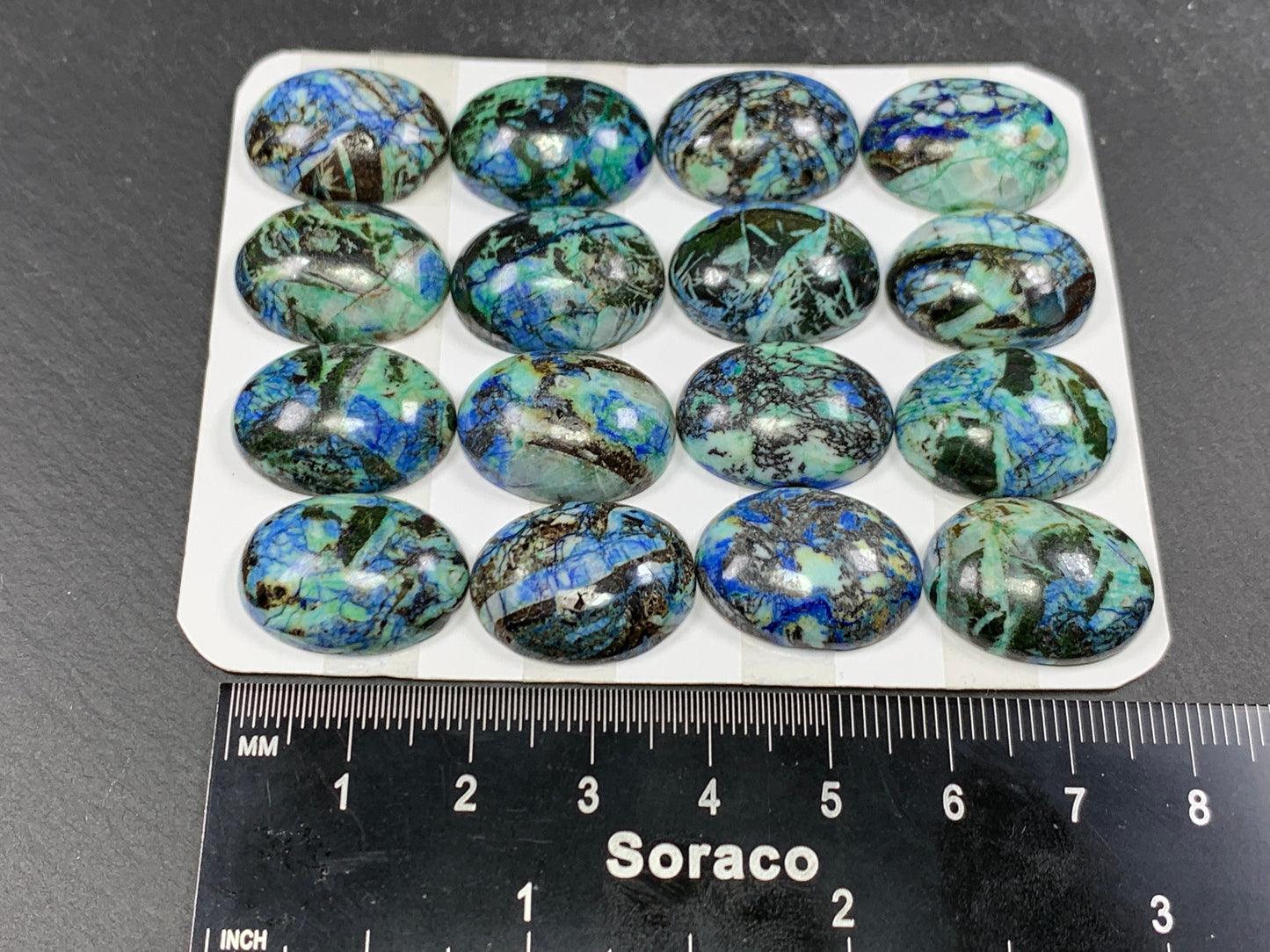 Azurite oval 15x20mm cabochon - Calibrated cabochons