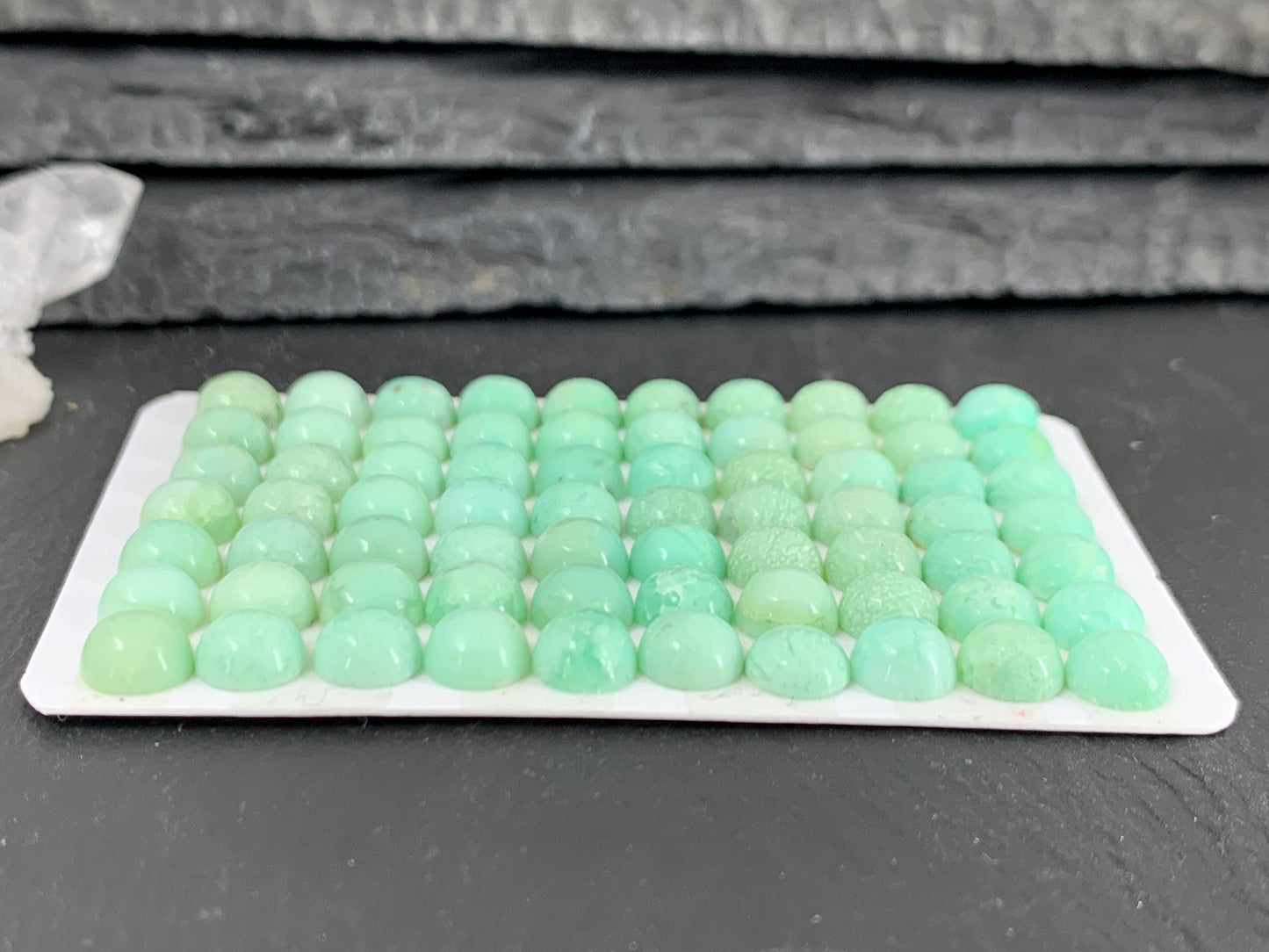 Chrysoprase round 6mm cabochon - Calibrated cabochons