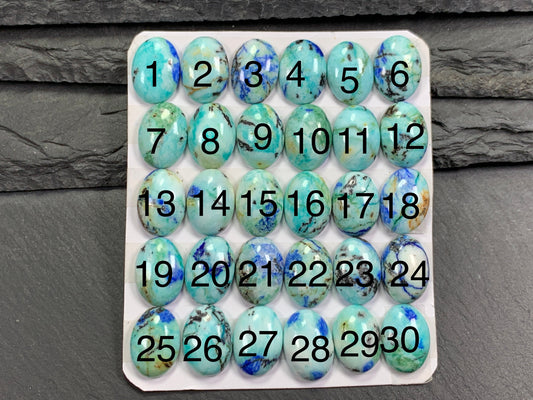 Azurite oval 10x14mm cabochon - Calibrated cabochons