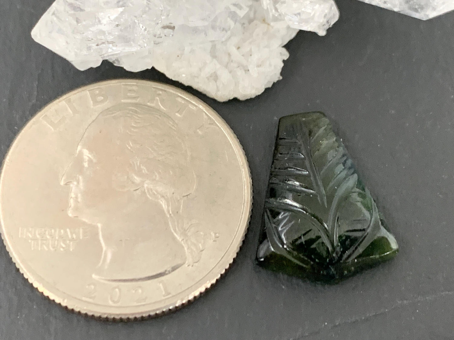 Carved Tourmaline 13x17x4mm cabochon
