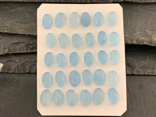 Aquamarine Oval 6x9mm cabochon - Calibrated cabochons