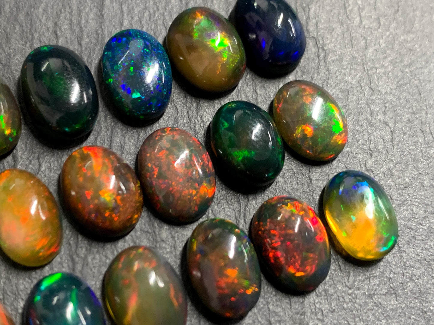 Natural Ethiopian Black Opal 11-12mm long cabochon/ Select your cabochon