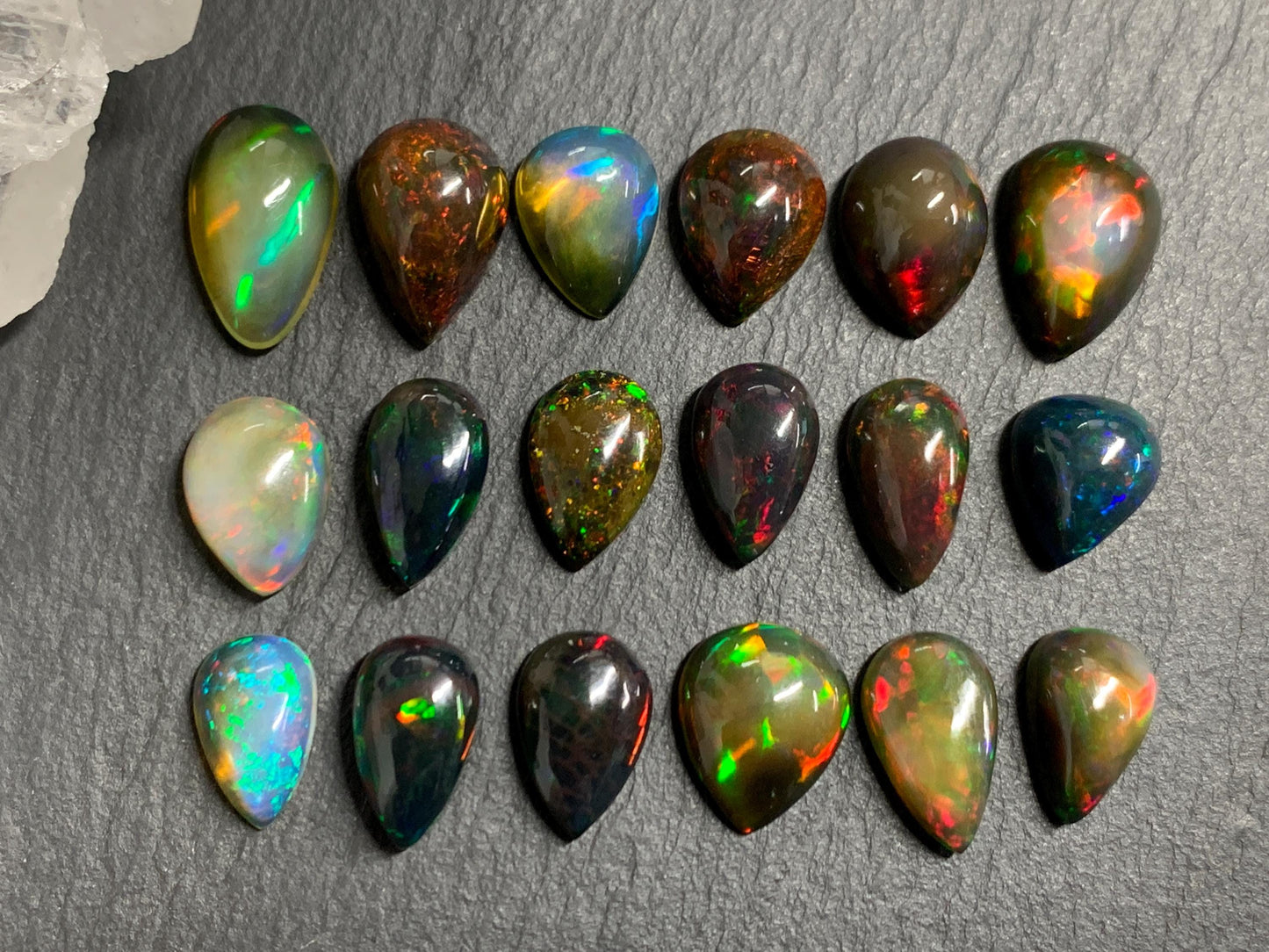 Natural Ethiopian Black Opal 11-14mm long cabochon/ Select your cabochon