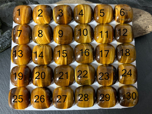 Tiger Eye square cushion 16mm cabochon - Calibrated cabochons
