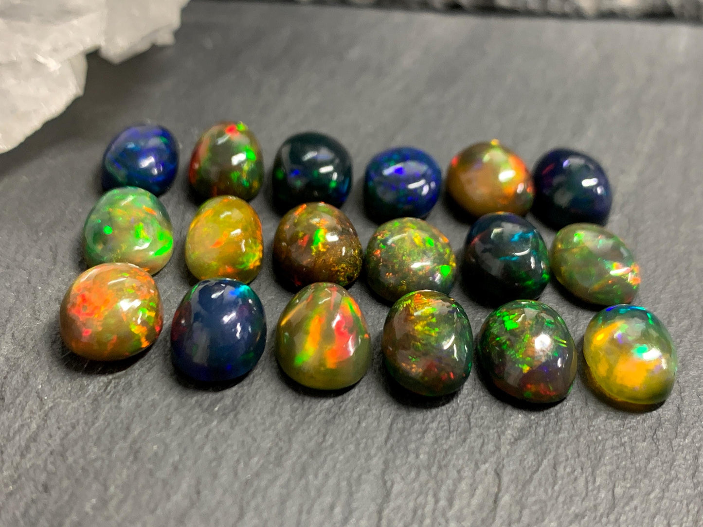 Natural Ethiopian Black Opal 11-12mm long cabochon/ Select your cabochon