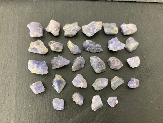 Raw Tanzanite from Tanzania 7-18mm long - not drilled gemstone
