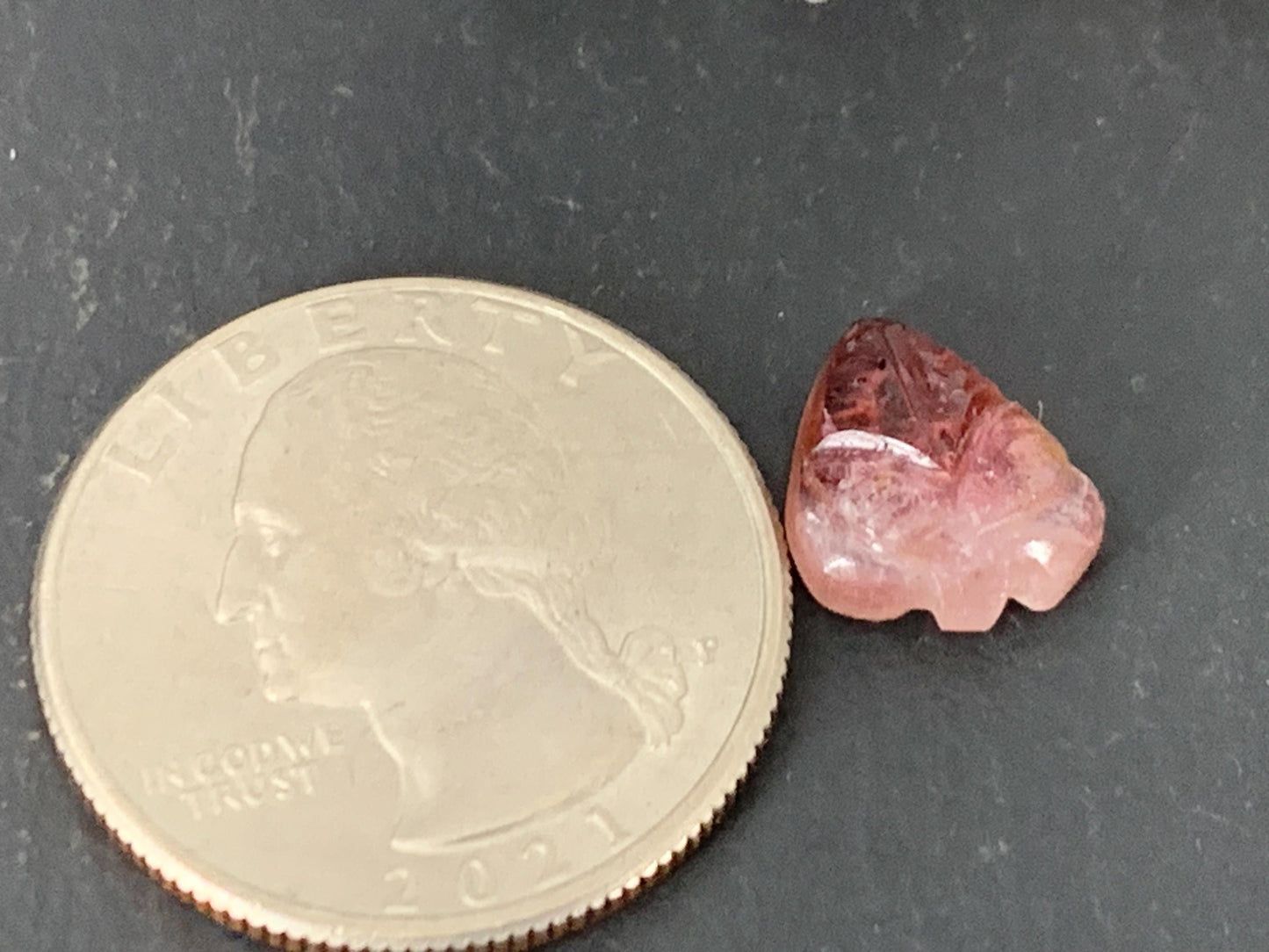 Carved Tourmaline 9x11x4mm cabochon
