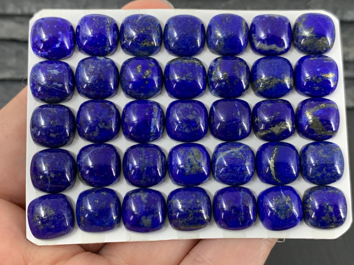 Lapis Lazuli square cushion 10mm cabochon - Calibrated cabochons
