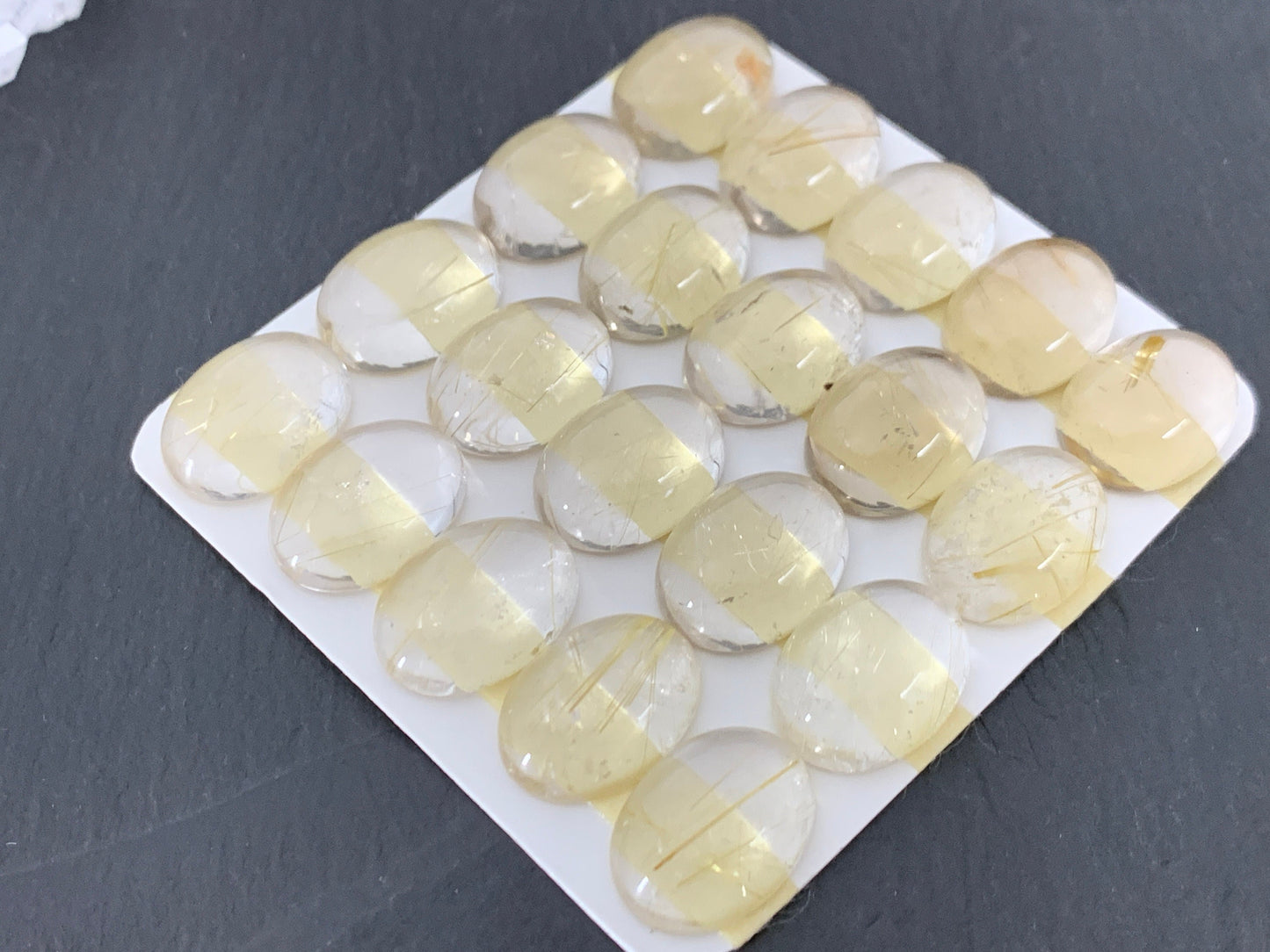 Rutilated Quartz oval 12x16mm cabochon - Calibrated cabochons