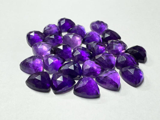 Faceted Amethyst Trillion 10mm Cabochon