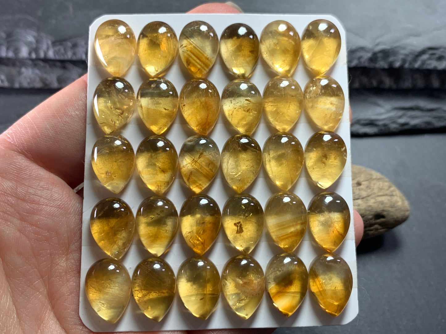 Citrine pear 10x14mm cabochon - Calibrated cabochons