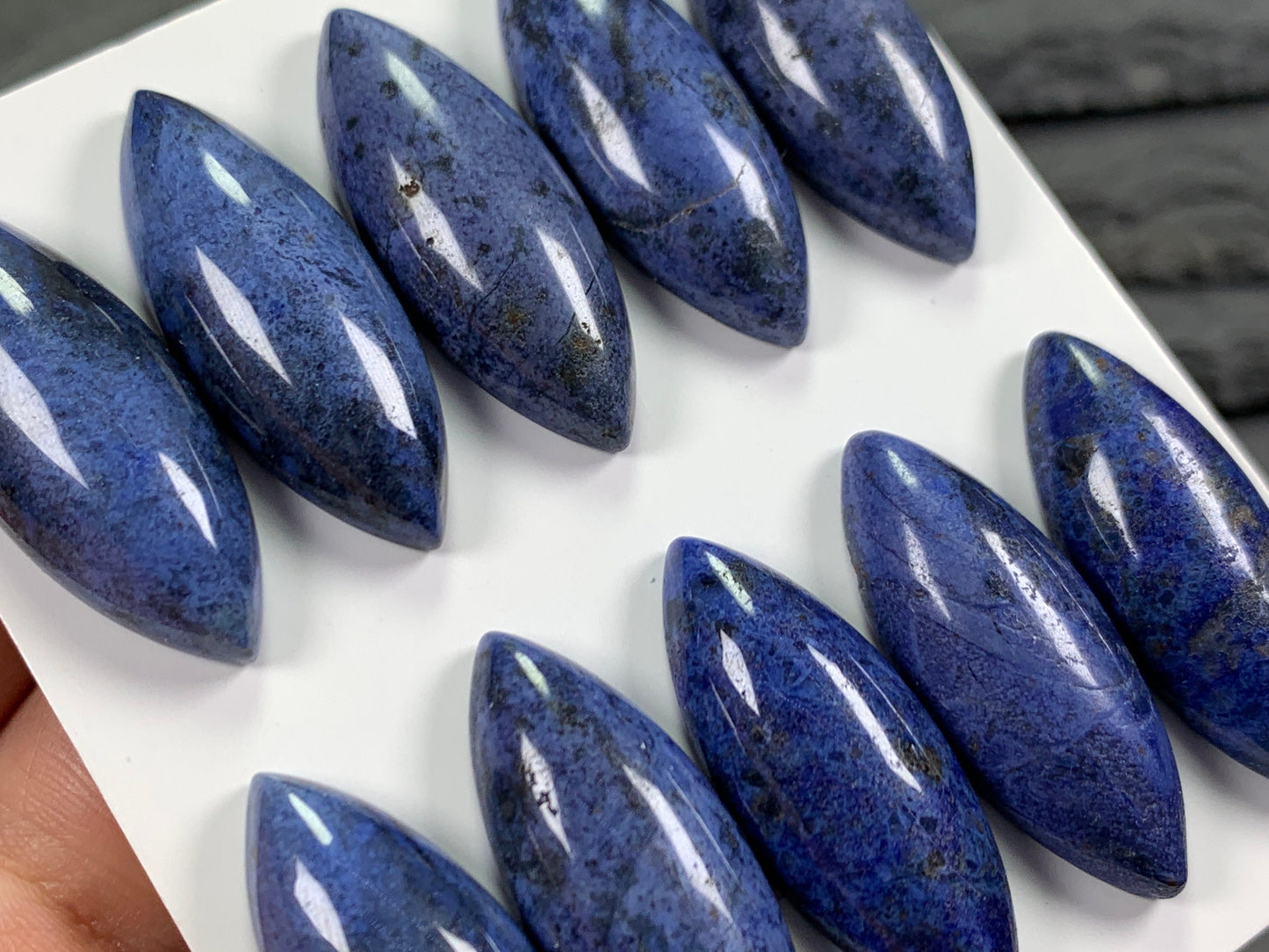 Dumorterite marquise 12x30mm cabochon -  Calibrated cabochons