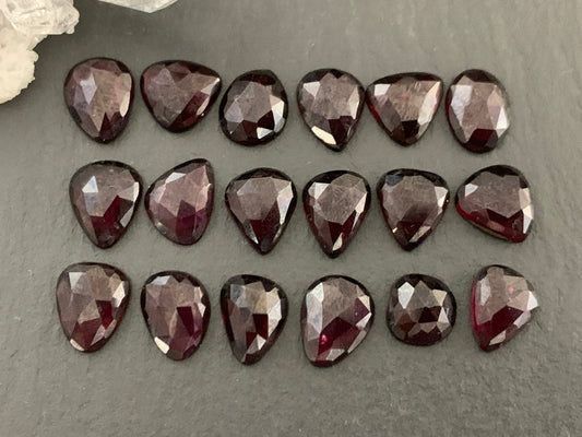 Faceted Red Garnet 8-9mm long Cabochon