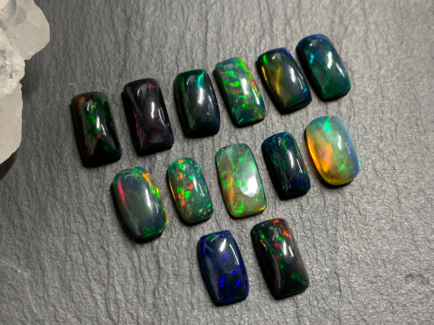 Natural Ethiopian Black Opal 11-12mm long cabochon/ Select your cabochon