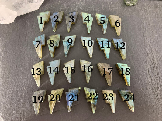 Labradorite lightning bolt 12x19mm cabochon- select your cabochon