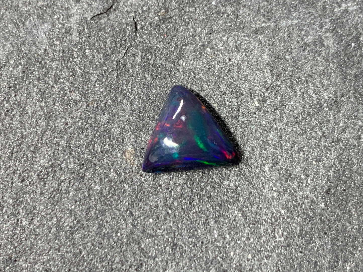 Black Ethiopian Opal triangle 9x9x4mm cabochon