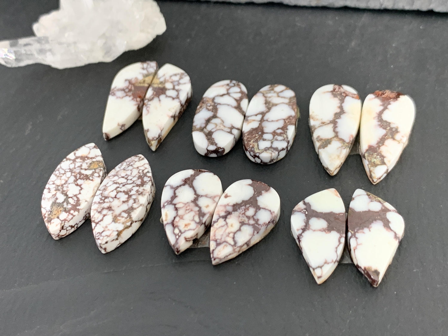 Wild Horse Jasper 21-26mm long cabochon pair
