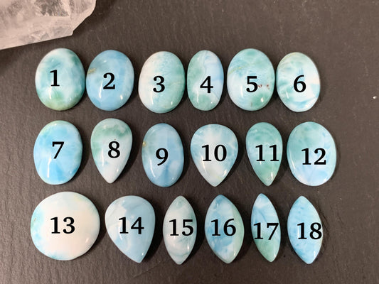 Larimar 16mm long cabochon