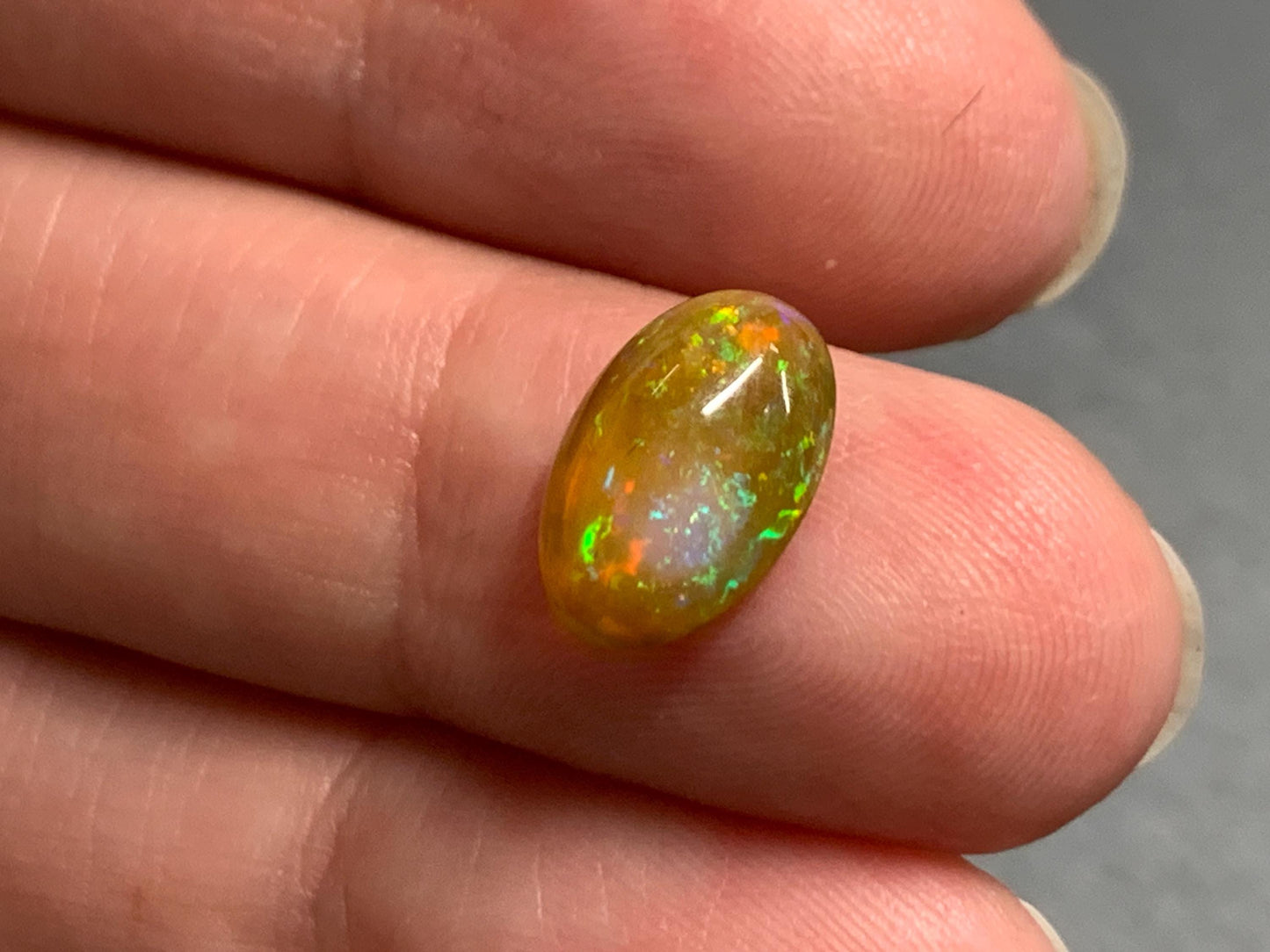 Natural Black Ethiopian Opal pear 7x12x4mm cabochon