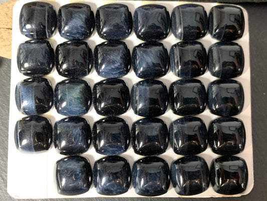 Blue Tiger Eye square 15x15mm cabochon - Calibrated cabochons