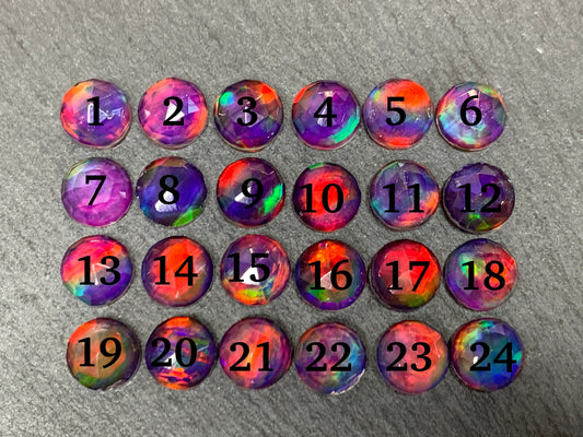 Aurora Opal round 8mm cabochon - Doublet cabochons